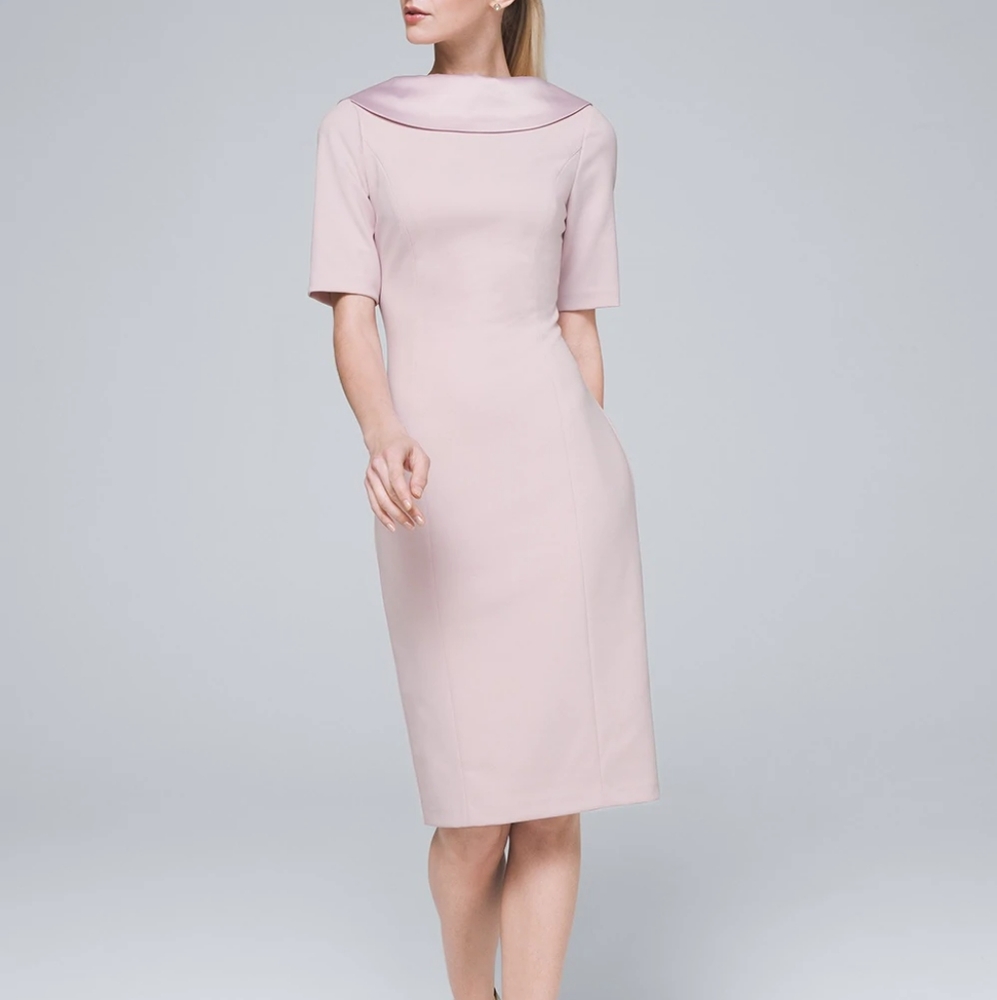 Satin collar sheath dress